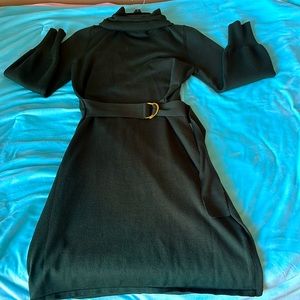 Long sleeve sweater dress with turtle neck.